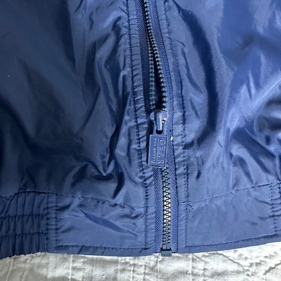 Vintage Notre Dame Navy Blue Hooded Lined Windbreaker Jacket XL GEAR For Sports - Picture 6 of 9